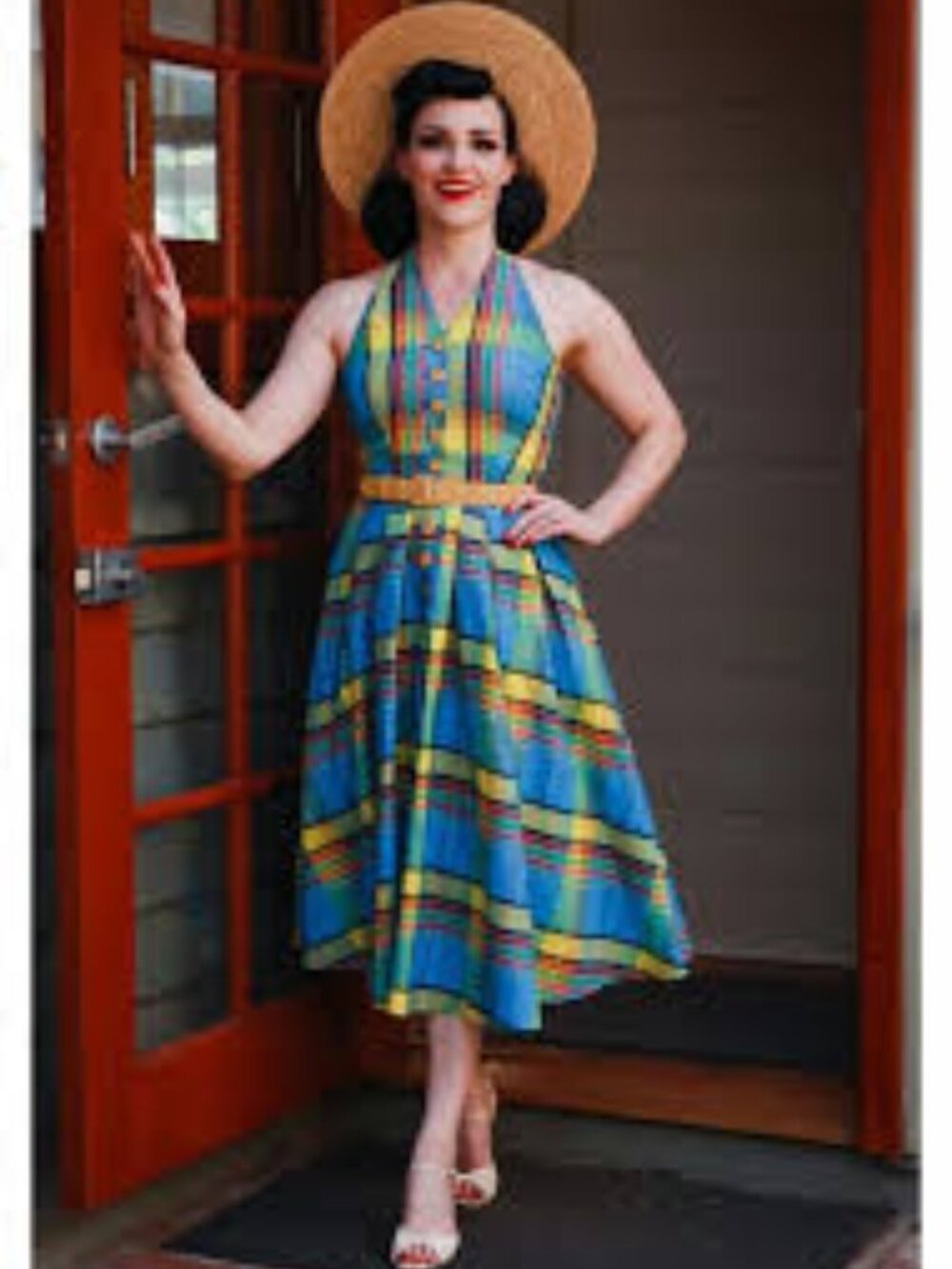 Miss Candyfloss Basillia Sun Tartan 50's Swing Dress XL